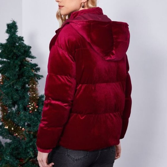 Hooded Velvet Puffer - Picture 5 of 6